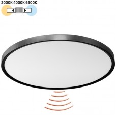 Φωτιστικό Πλαφονιέρα Φ28 Στρογγυλό LED 16/20/24W 230V CCT με Ανιχνευτή Κίνησης Μαύρη IP40 21-2832418